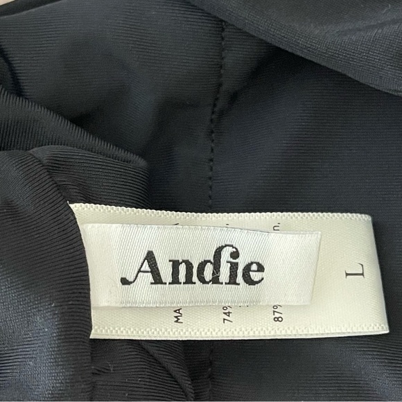 Andie Swim The Riviera Bikini Scoop Neck Buckles Black Size Large vacation beach - Picture 10 of 14